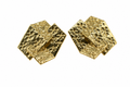 18K Gold Plated Textured Gold-Tone Stud Earrings