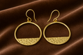 18K Gold Plated Textured Circle Hoop Earrings