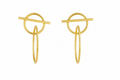 18K Gold Plated Geometric Double Hoop  Earrings