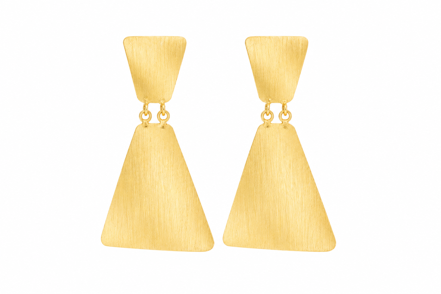 18K Gold Plated Geometric Triangle Drop Earrings