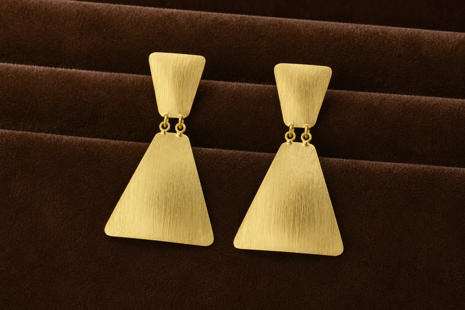 18K Gold Plated Geometric Triangle Drop Earrings