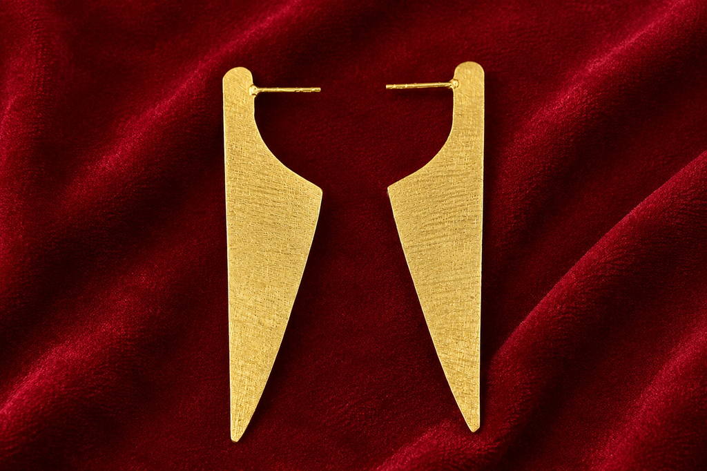18K Gold-Plated Geometric Long Drop Earrings