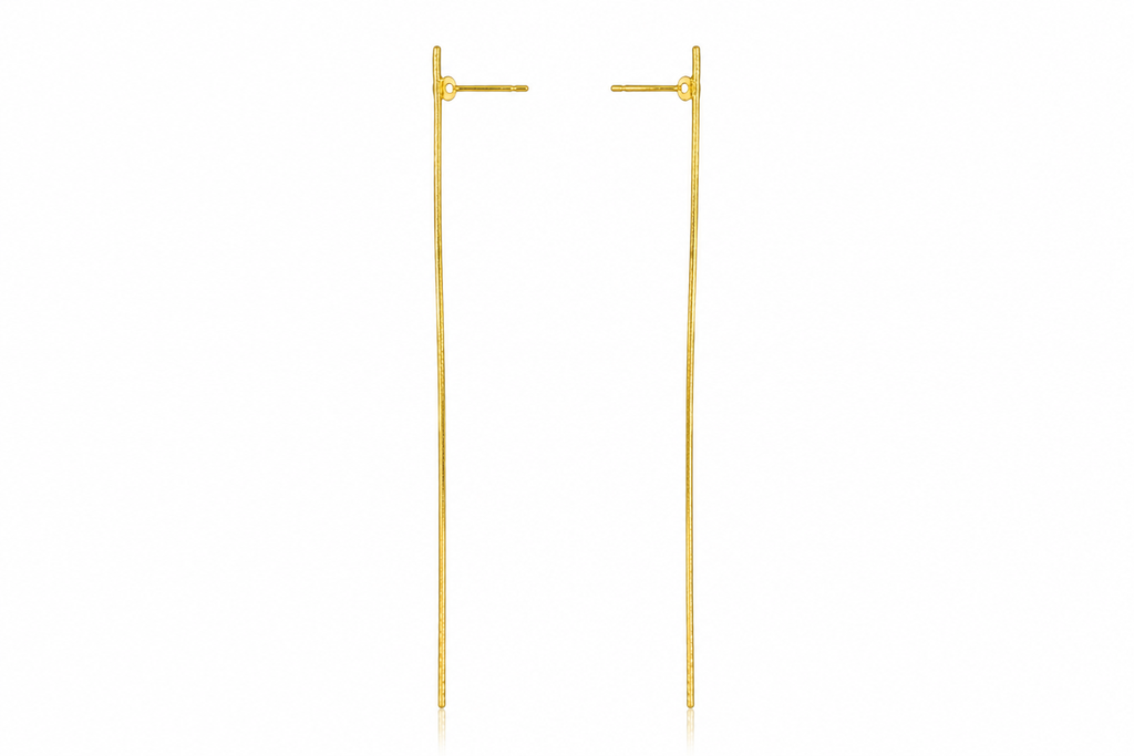 18K Gold-Plated Geometric Long Drop Earrings