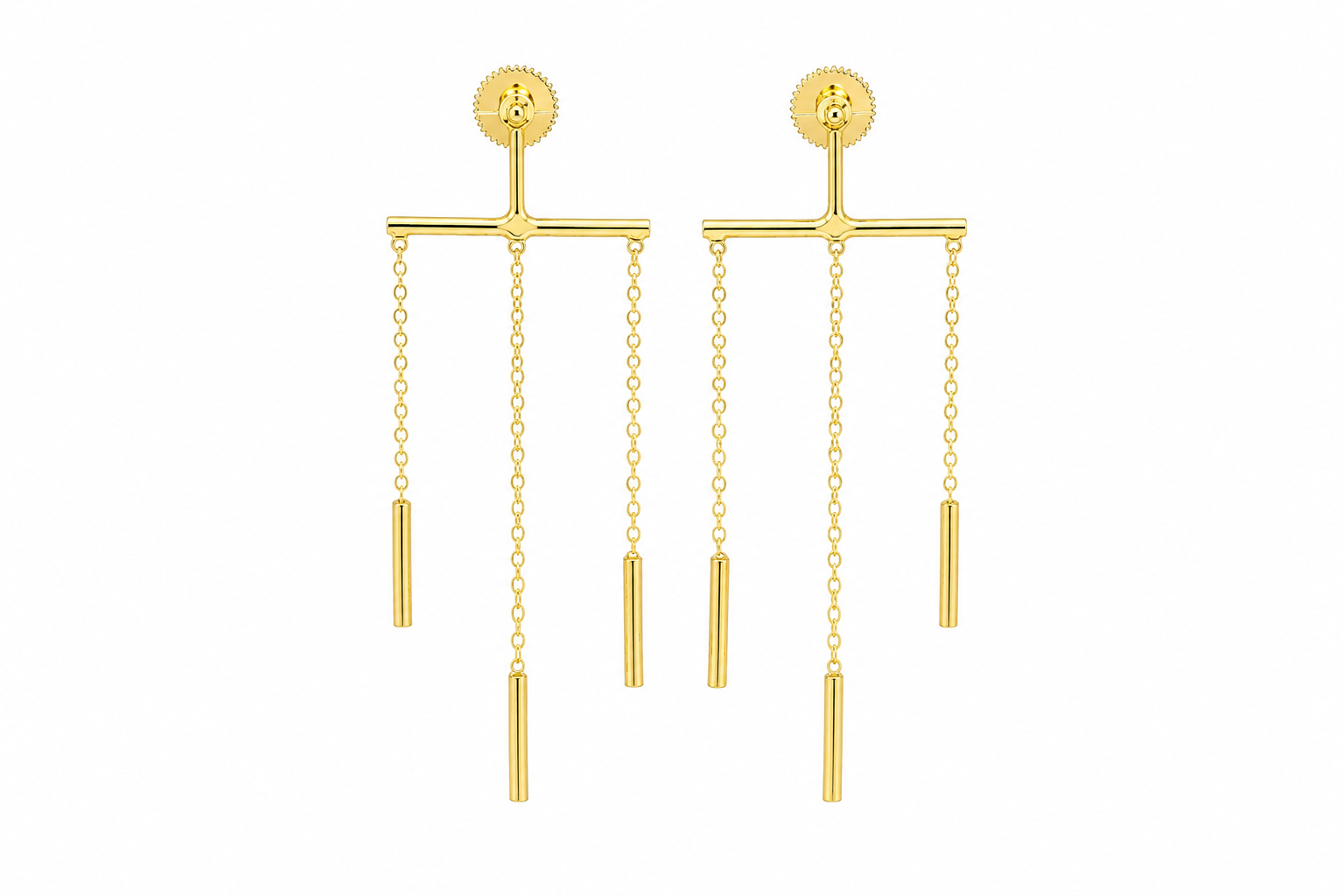 18KT Gold Plated Elegant Long Chain Tassel Earrings