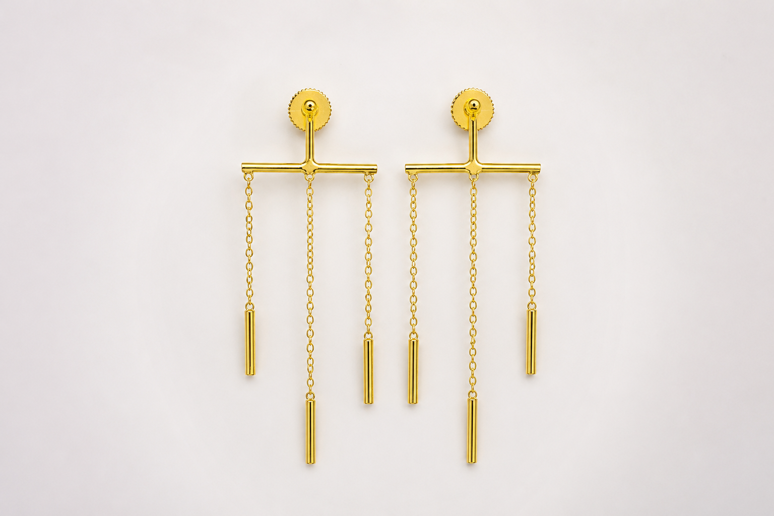 18KT Gold Plated Elegant Long Chain Tassel Earrings