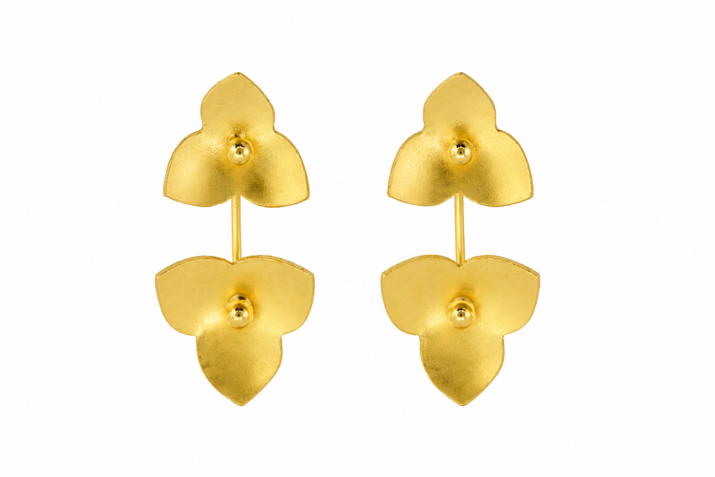 18K Gold-Plated Floral Petal Drop Earrings