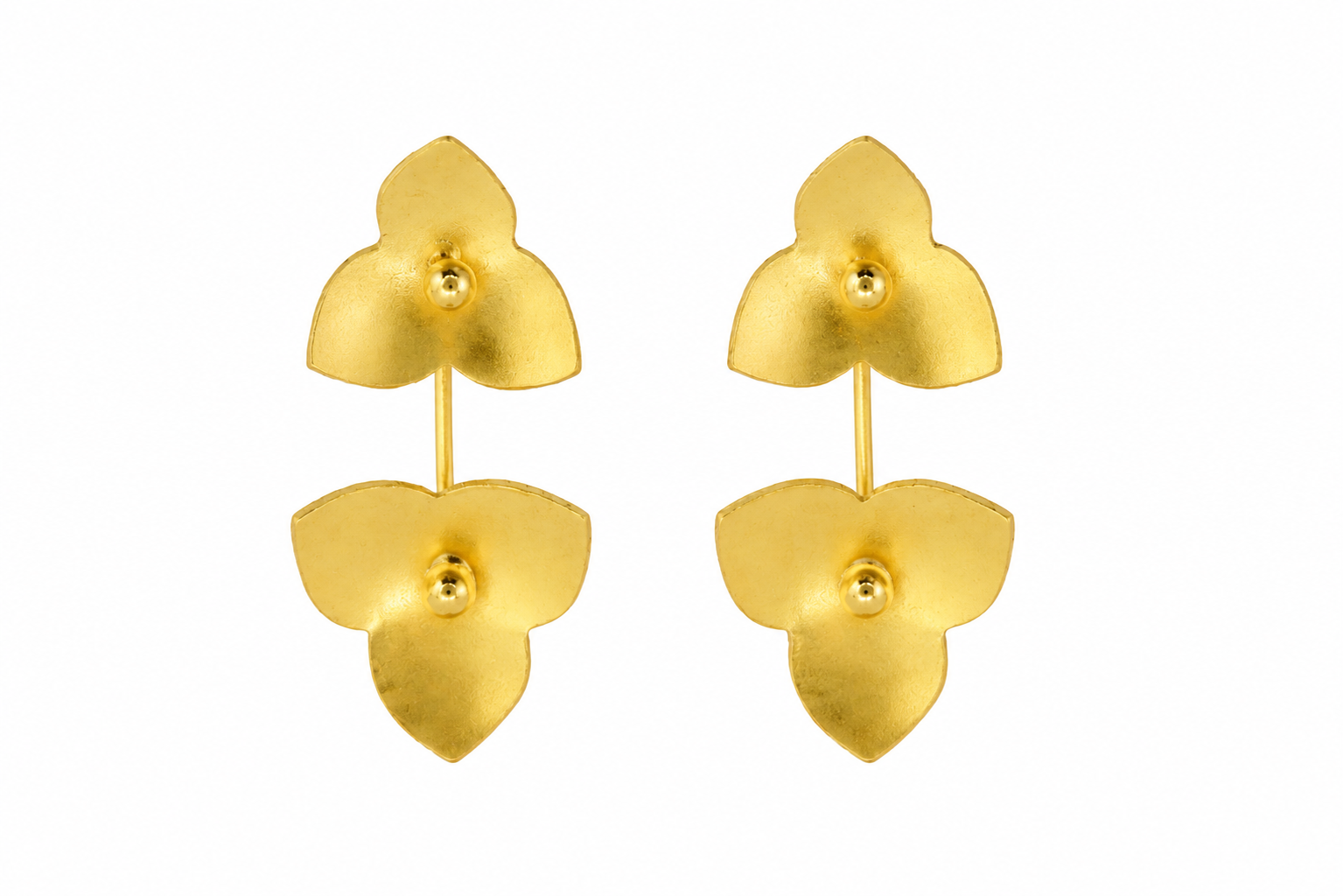 18K Gold-Plated Floral Petal Drop Earrings