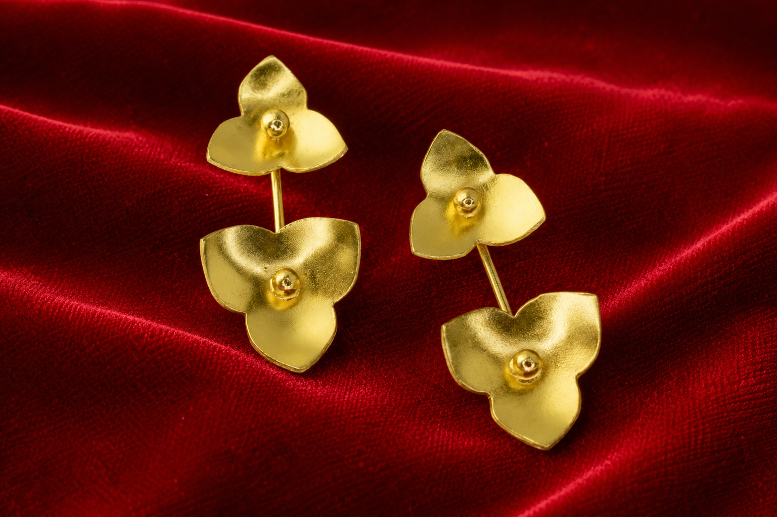 18K Gold-Plated Floral Petal Drop Earrings