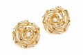 Gold Plated Rose Blossom Stud Earrings for Women | Trendy Floral Earrings