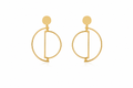 18K Gold Plated Circle Drop Earrings