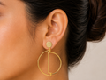 18K Gold Plated Circle Drop Earrings