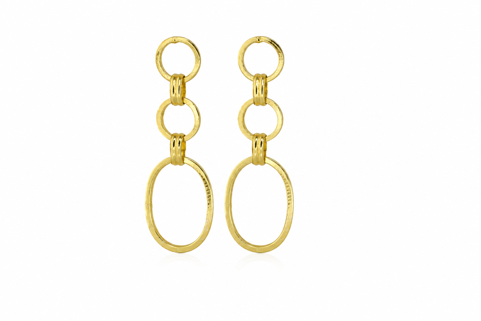 18K Gold-Plated Triple Hoop Drop Earrings