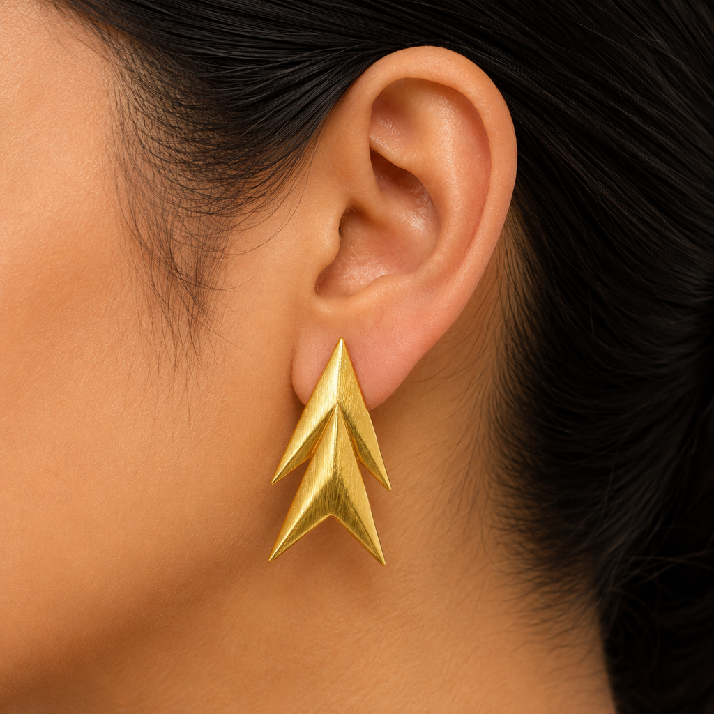 18K Gold-Plated  Chevron Earrings