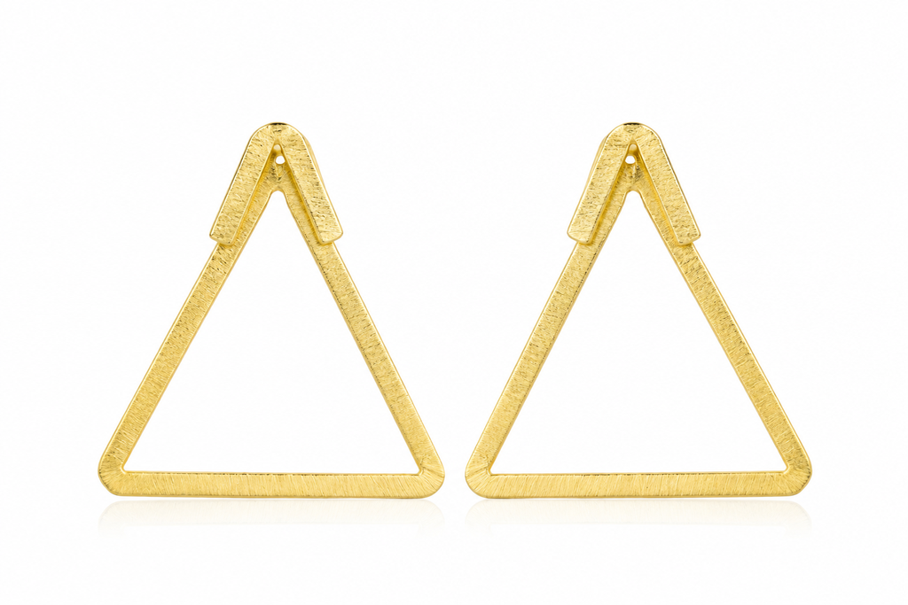 18K Gold Plated Geometric Triangle Drop Earring