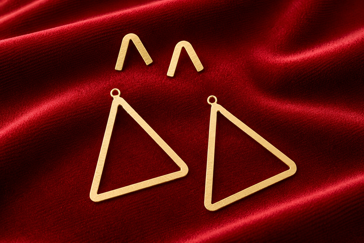 18K Gold Plated Geometric Triangle Drop Earring
