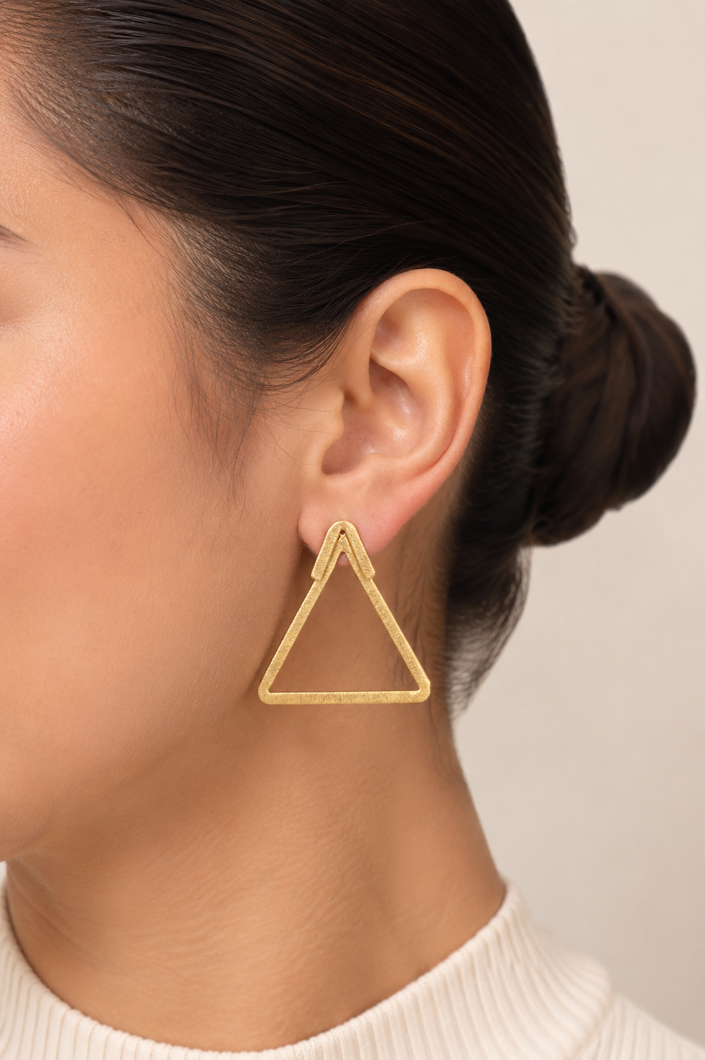 18K Gold Plated Geometric Triangle Drop Earring