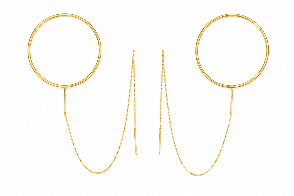 18k Gold plated elegant circle hoop earrings