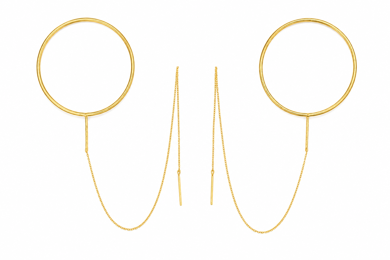 18k Gold plated elegant circle hoop earrings