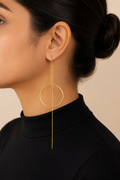 18k Gold plated elegant circle hoop earrings
