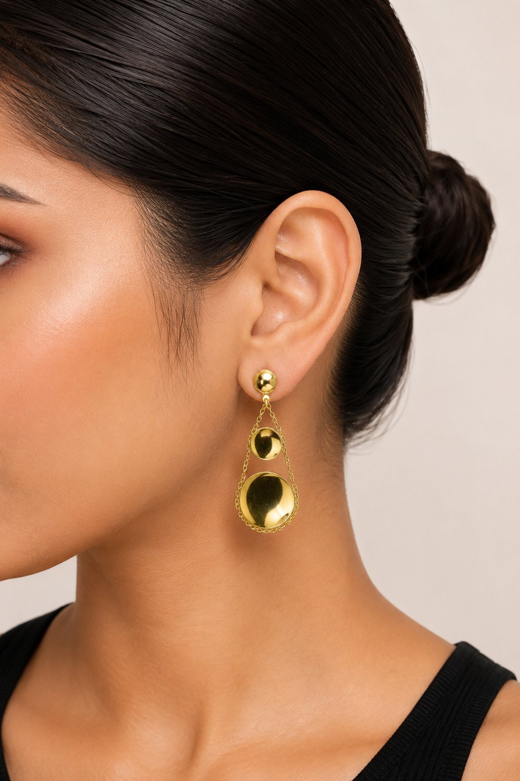 18K Gold-Plated Geometric Chain Drop Earrings