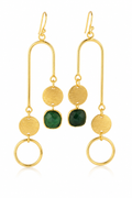 18K Gold Plated  Stone Dangle Earrings