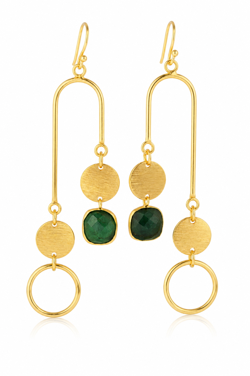 18K Gold Plated  Stone Dangle Earrings