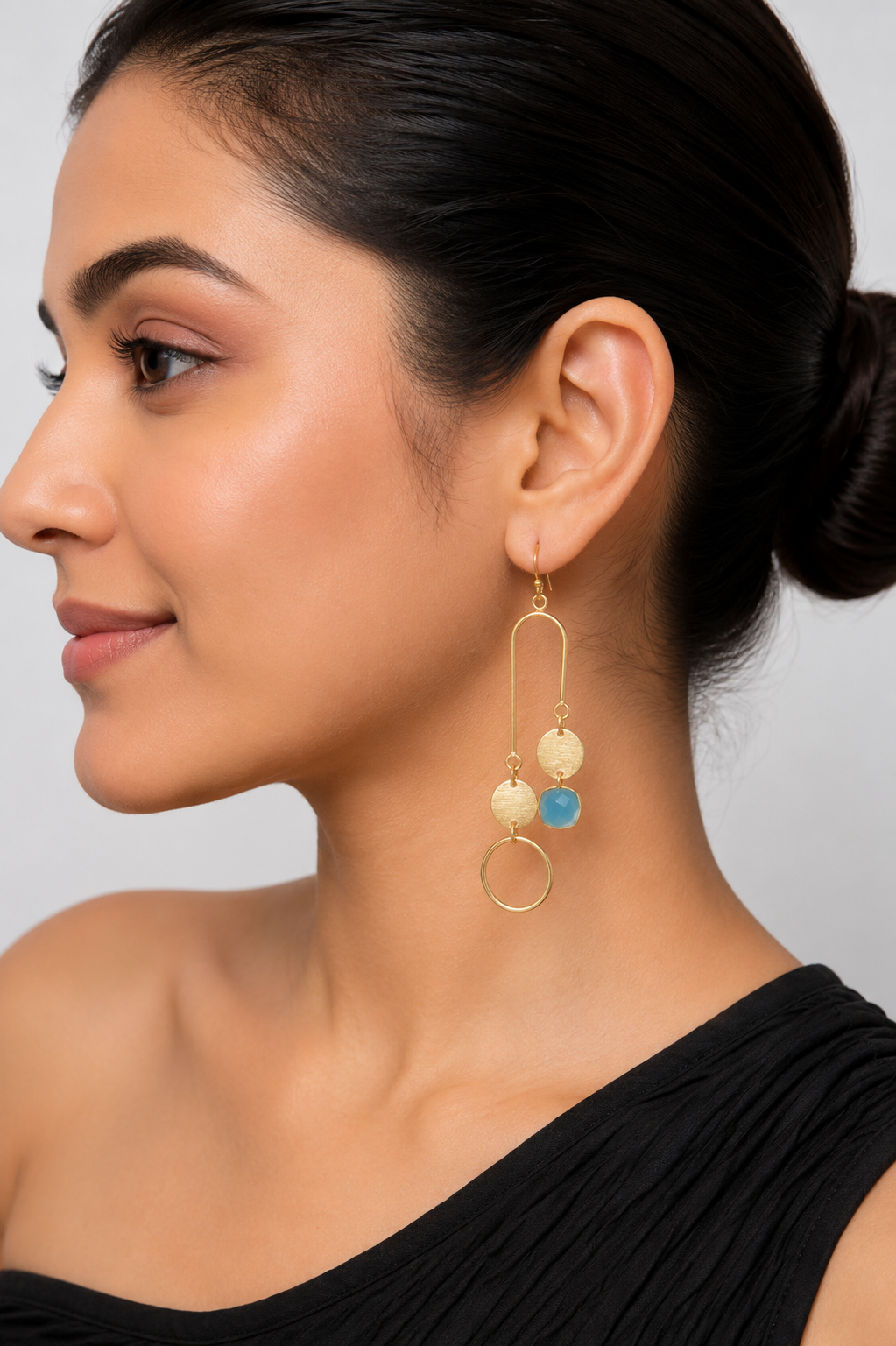18K Gold Plated  Stone Dangle Earrings