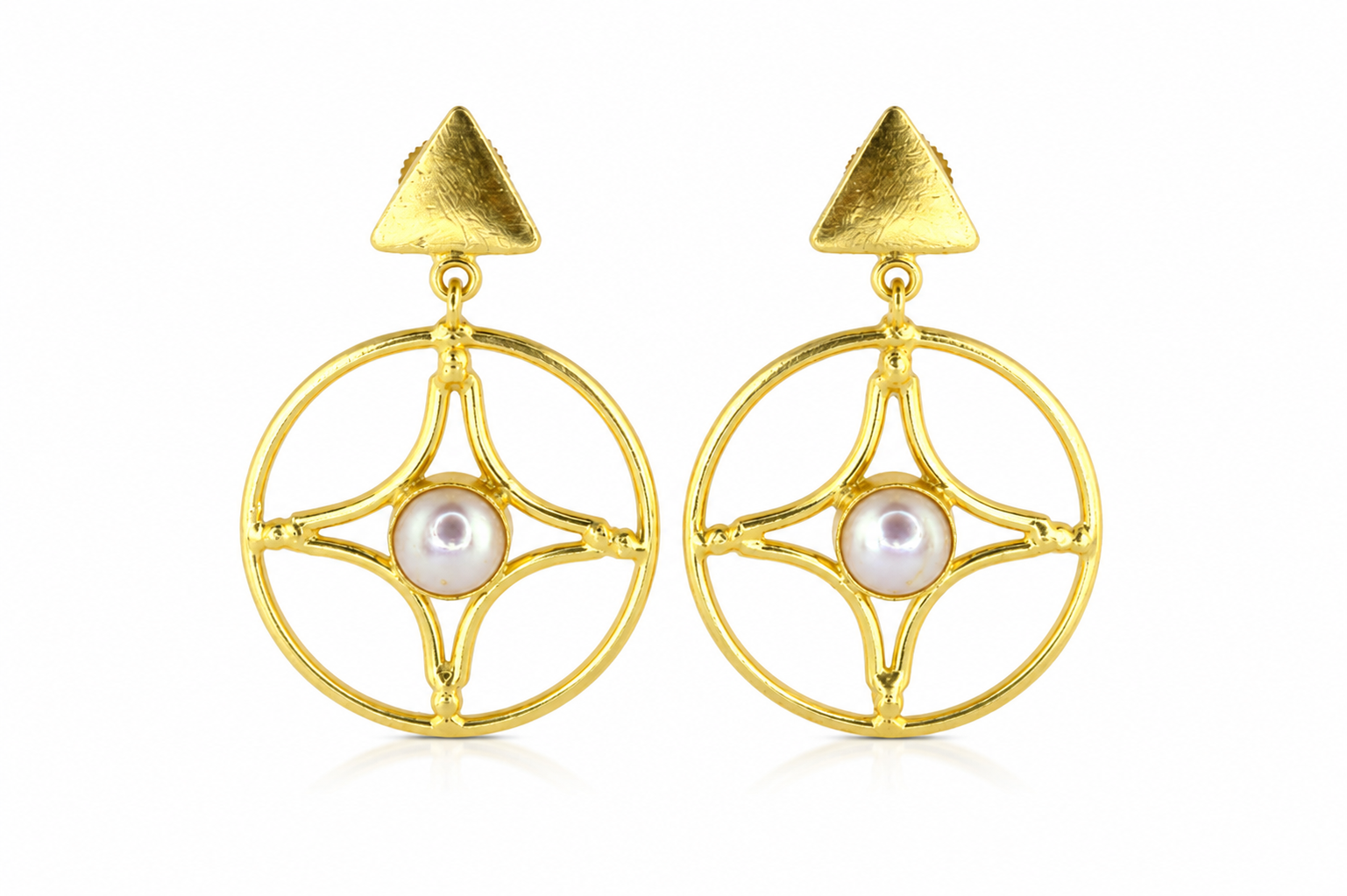 18K Gold Plated Pearl Drop Earrings