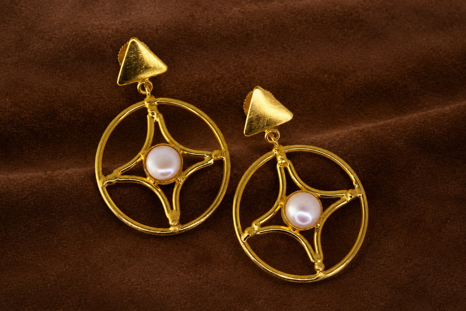 18K Gold Plated Pearl Drop Earrings