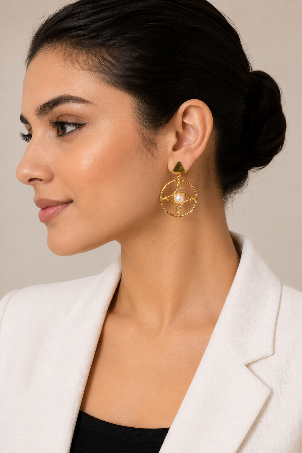 18K Gold Plated Pearl Drop Earrings
