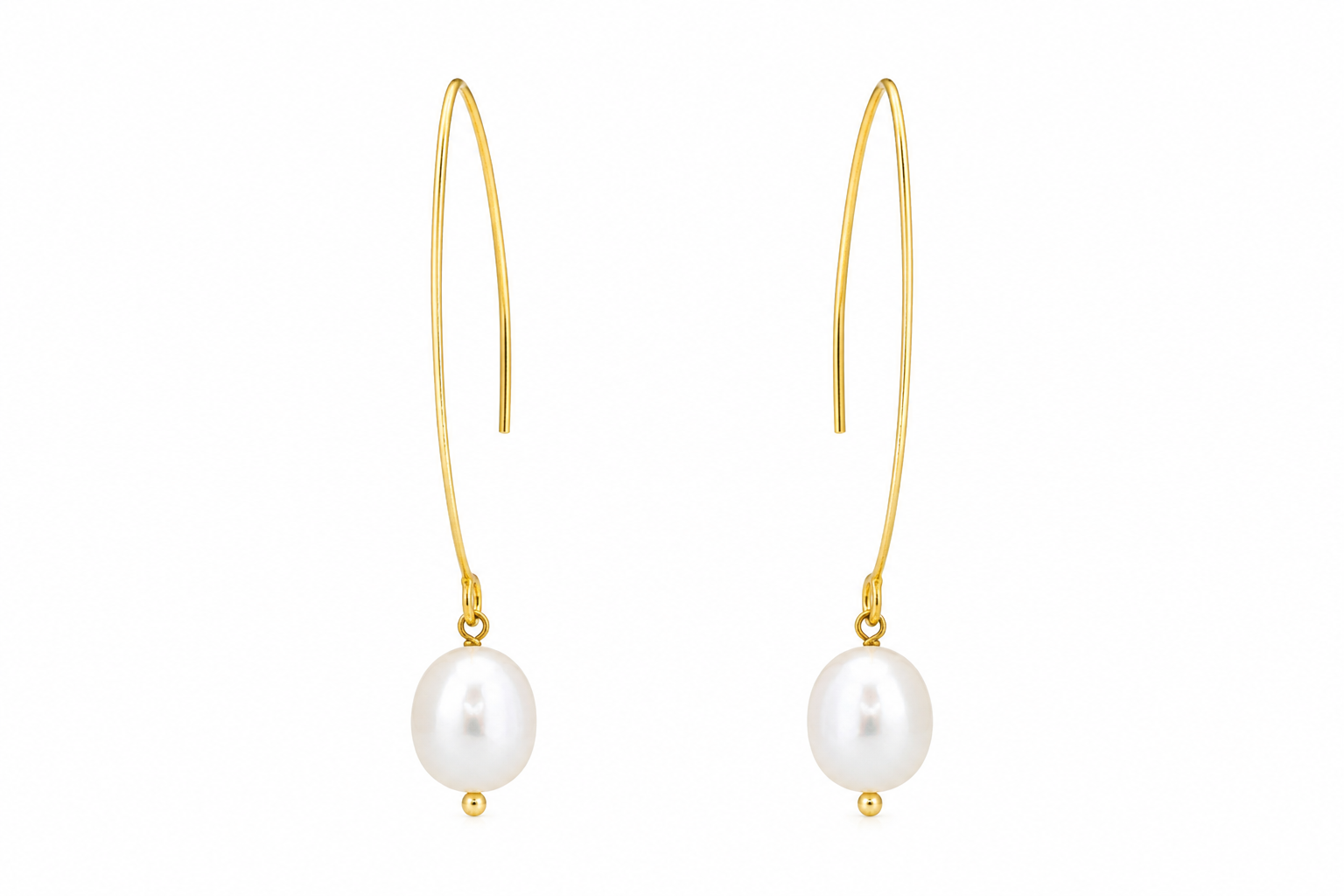 18K gold plaed Natural Pearl & Gemstone Drop Earrings