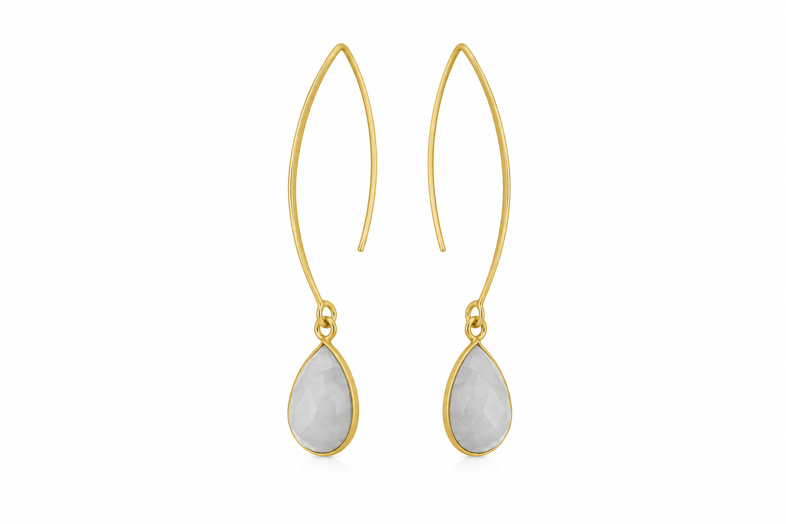 18K gold plaed Natural Pearl & Gemstone Drop Earrings