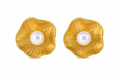 18KT Gold Plated Pearl Flower Stud Earrings