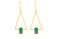 18K Gold Plated Geometric Triangle Drop Earrings