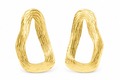 18K Gold Plated Textured Geometric Statement Earrings for Women