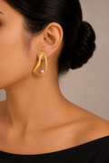 18K Gold Plated water fresh Pearl  Earrings