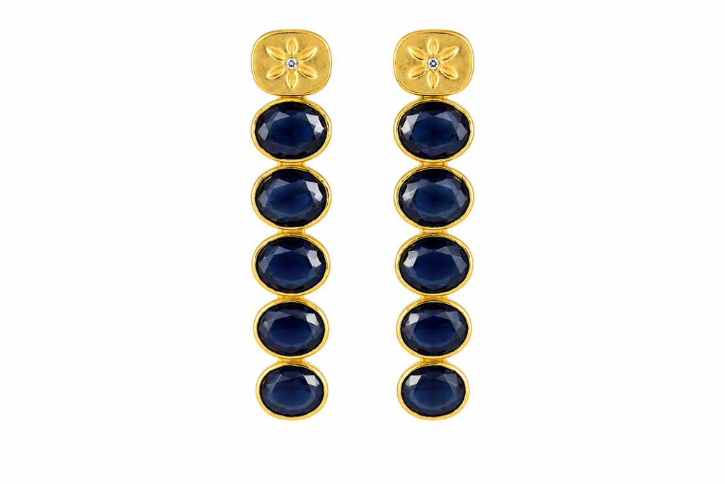 Crystal Cascade Drop Earrings – 18K Gold Plated