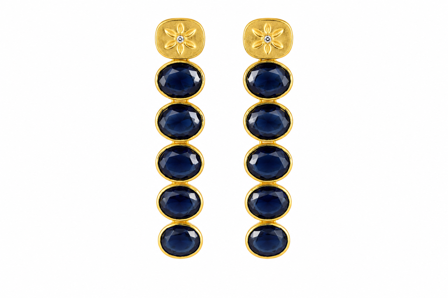 Crystal Cascade Drop Earrings – 18K Gold Plated