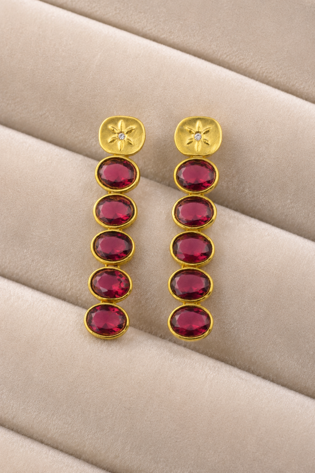 Crystal Cascade Drop Earrings – 18K Gold Plated