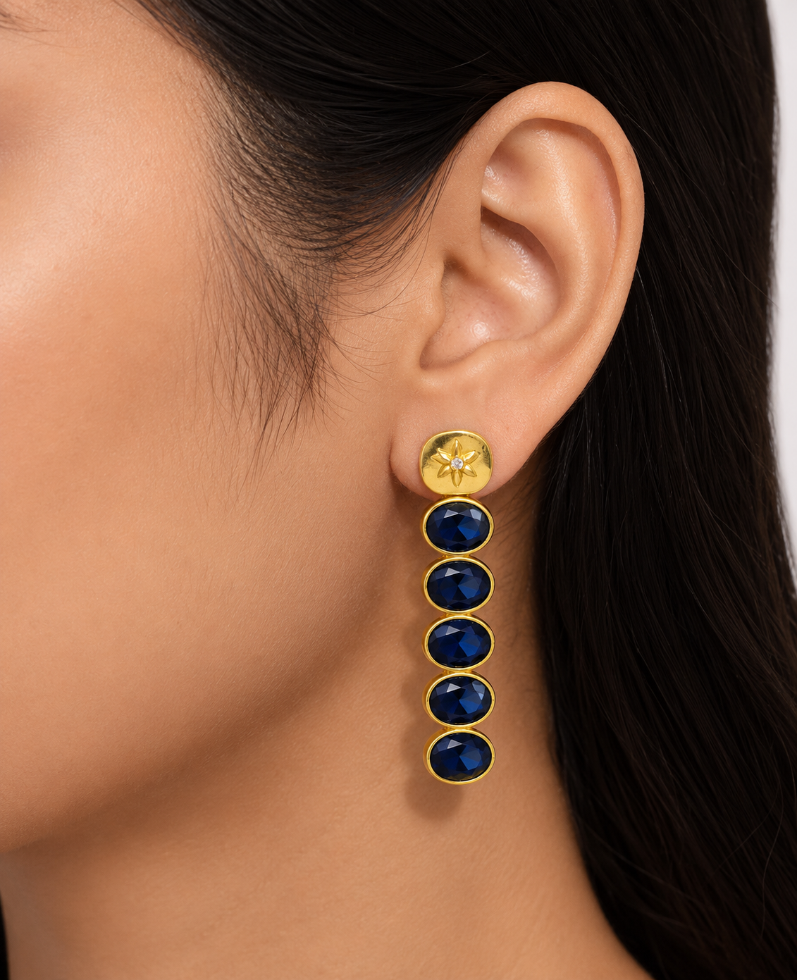 Crystal Cascade Drop Earrings – 18K Gold Plated