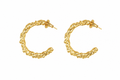 18K Gold Plated Textured Hoop Earrings