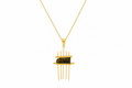 18K Gold Plated Stone Pendant Necklace