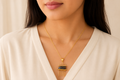 18K Gold Plated natural Stone Pendant Necklace