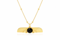 18KT Gold Plated Elegant Black Stone Centerpiece