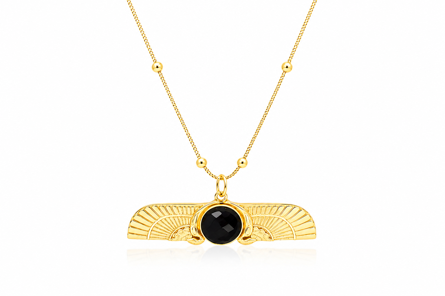 18KT Gold Plated Elegant Black Stone Centerpiece
