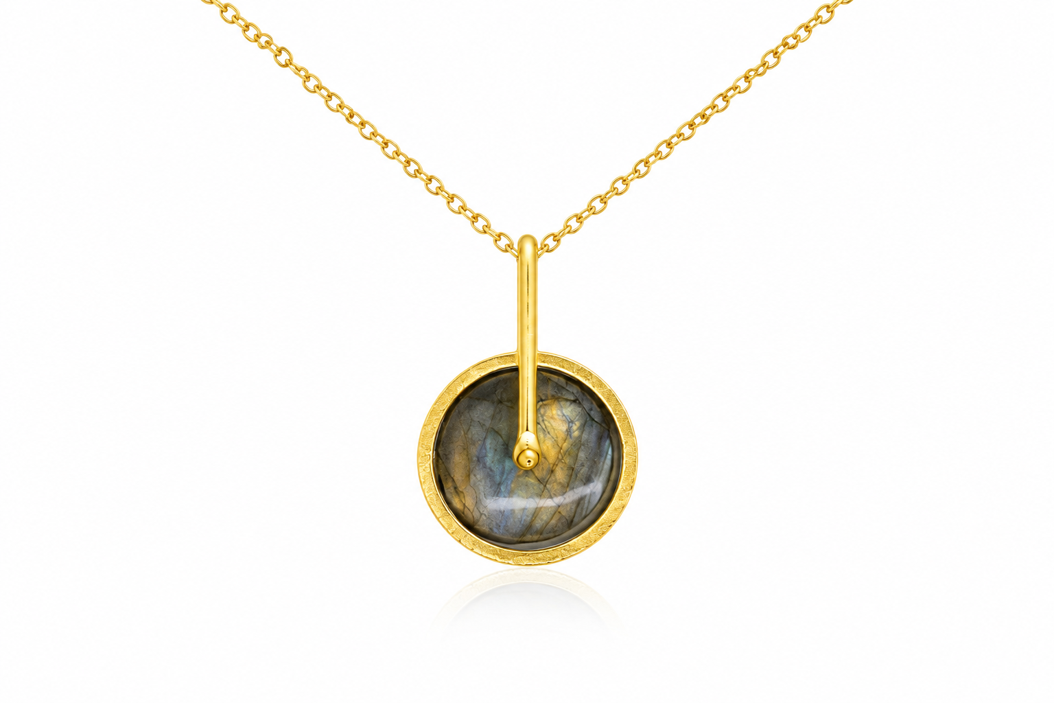 18KT Gold Plated Natural Stone Pendant Necklace