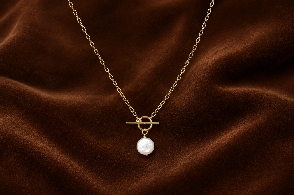 18K Gold Plated Freshwater Pearl Pendant Necklace