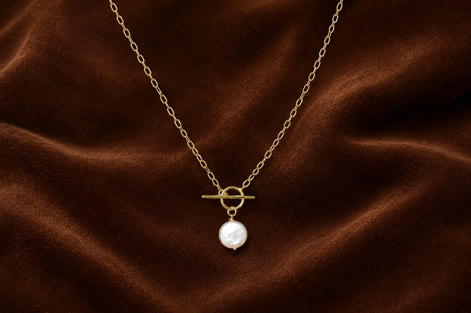 18K Gold Plated Freshwater Pearl Pendant Necklace