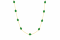 18K Gold Plated Green Teardrop Stone Long Necklace