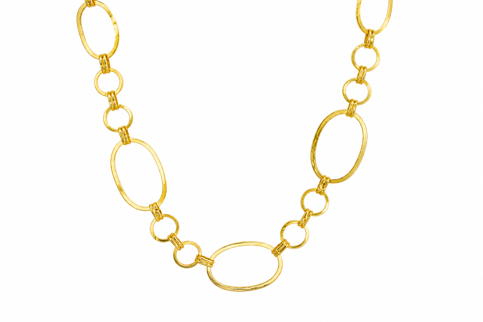 18K Gold Plated Geometric Oval Western & Party Wear Necklace